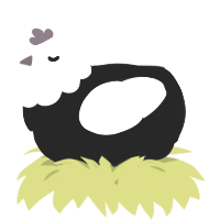 A black and blurple chicken with a head pattern