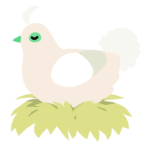 A cream and white chicken