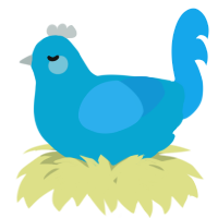 A cerulean and sky chicken