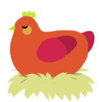 Autumn, a vermilion and crimson chicken