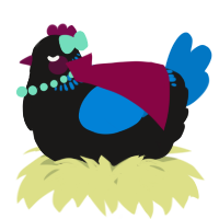 A sable and sapphire chicken with a neck-band pattern