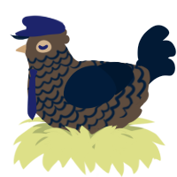 A bark and tumblr chicken with a lace pattern