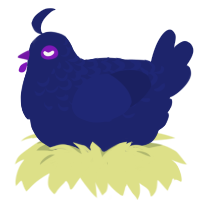 Moonlight, a navy chicken with a half-lace pattern