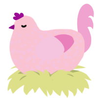 Pank, a rose and pink chicken with a speckle pattern