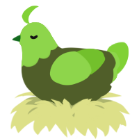 A olive and grass chicken with a head pattern