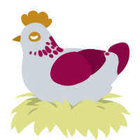 Scarlet Rot, a mist and maroon chicken with a neck-speckle pattern
