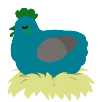 A sea and grey chicken