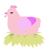 The Brain, a rose and lavender chicken