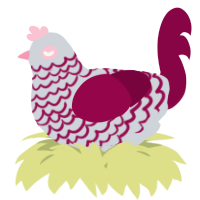 A mist and maroon chicken with a lace pattern