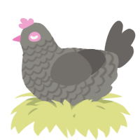 A ash and grey chicken with a lace pattern