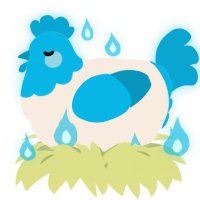 A cream and cerulean chicken with a head pattern