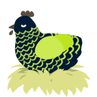 A tumblr and lime chicken with a lace pattern