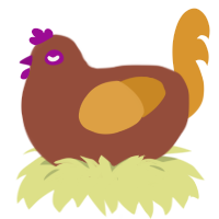 A russet and orange chicken