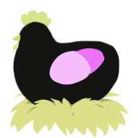 A black and lavender chicken