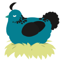 A sea and sable chicken with a neck-speckle pattern