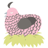 A rose and grey chicken with a lace pattern