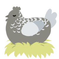 A ash and mist chicken with a half-lace pattern