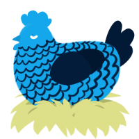 A sky and tumblr chicken with a lace pattern