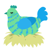 A spring and sky chicken with a bar pattern