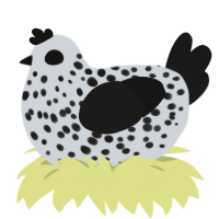 A mist and sable chicken with a speckle pattern
