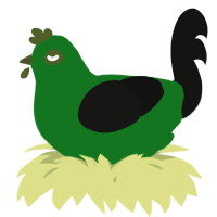 A leaf and black chicken