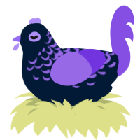 grpae juce, a tumblr and blurple chicken with a half-lace pattern