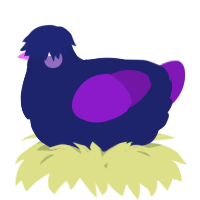 A navy and violet chicken