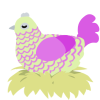 A apple and orchid chicken with a lace pattern