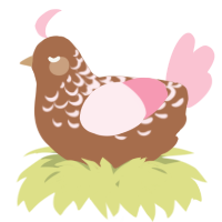 A brown and rose chicken with a half-lace pattern