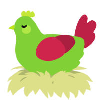 A grass and crimson chicken