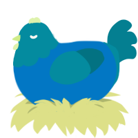 A sapphire and sea chicken with a head pattern