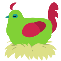 A grass and crimson chicken