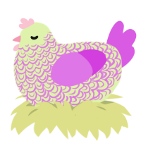 A apple and orchid chicken with a double-lace pattern