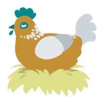 A gold and mist chicken with a neck-speckle pattern
