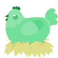 A spring chicken with a head pattern