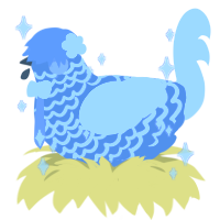 call me maybe, a cerulean and rose chicken with a lace pattern