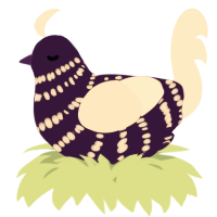 A gluppy and tumblr chicken with a bar pattern