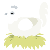 피와 살, a white chicken with a head pattern