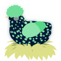 A tumblr and spring chicken with a speckle pattern