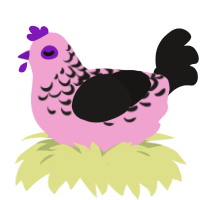 Black Forest Gateau, a pink and sable chicken with a half-lace pattern
