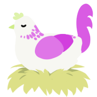 carnation, a white and orchid chicken with a neck-speckle pattern