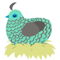 A mint and grey chicken with a lace pattern