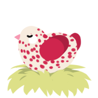 Betty Crocker, a cream and crimson chicken with a speckle pattern