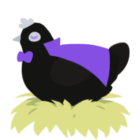 A black and sable chicken