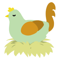 A gluppy and ochre chicken
