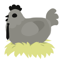 Vintage TV Set, a ash chicken with a head pattern