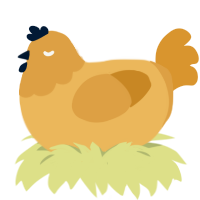 Dollop, a honey and orange chicken with a head pattern