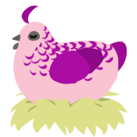 A rose and plum chicken with a half-lace pattern