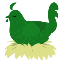 A leaf chicken with a speckle pattern