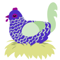 sigma boy sigma boy, a indigo and gluppy chicken with a lace pattern